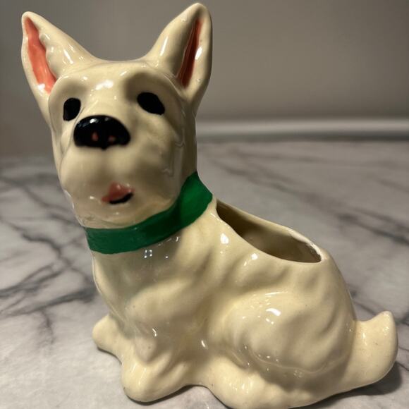 VINTAGE Scottish Terrier Retro Scottie Dog Planter Ceramic 6x5" pen holder - Picture 2 of 9